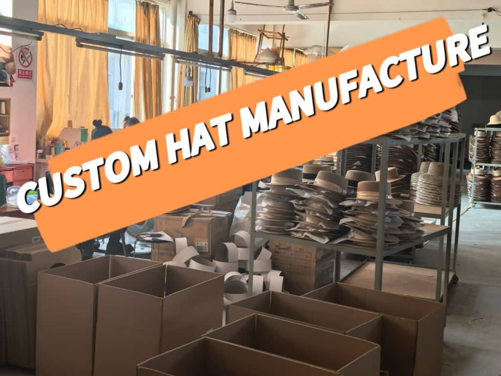 custom hat manufacturing workshop, straw hat assembly, packing and QC workflow