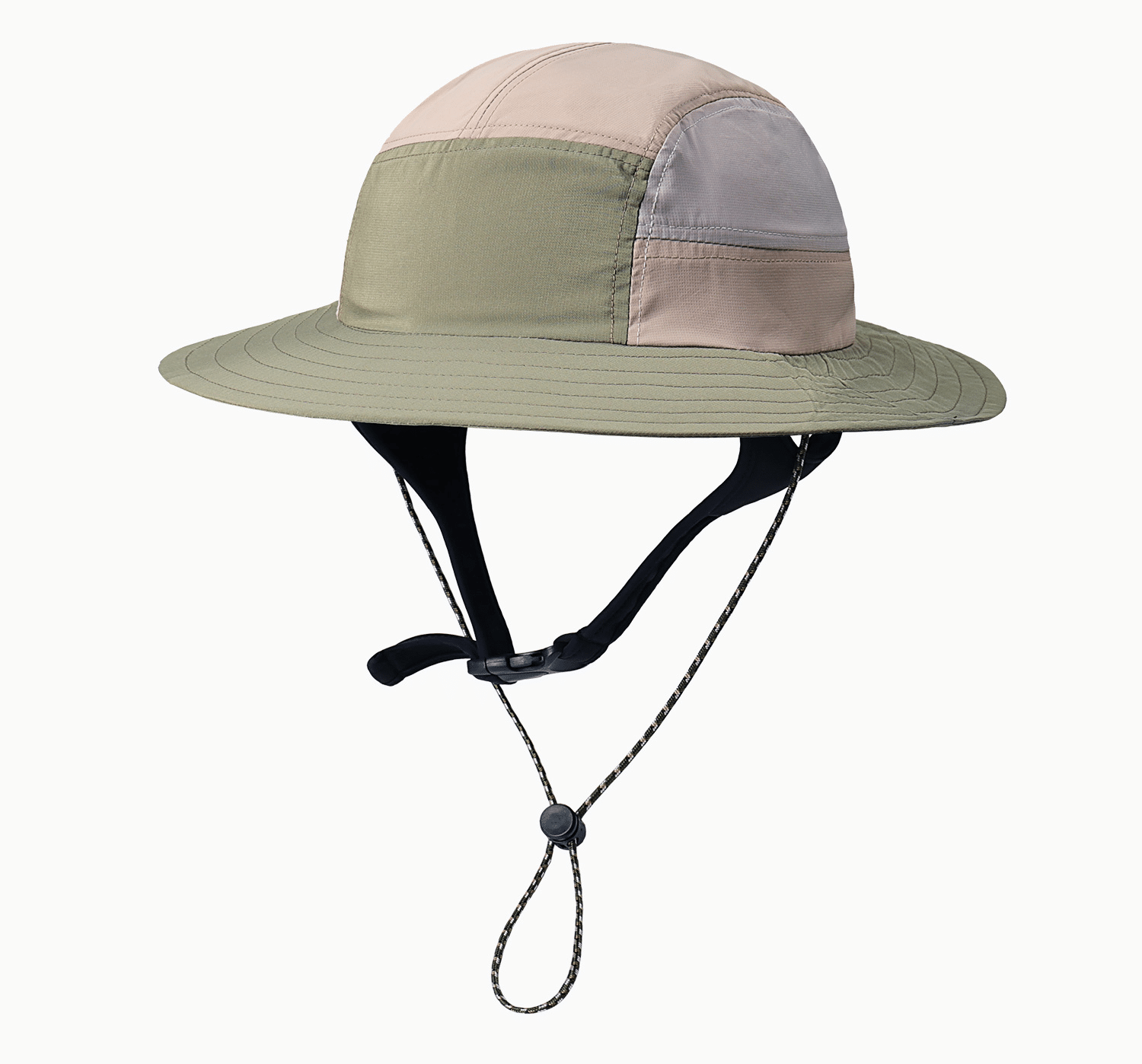Lightweight performance bucket hat with chin strap, designed as a sun hat for outdoor staff and adventure use.