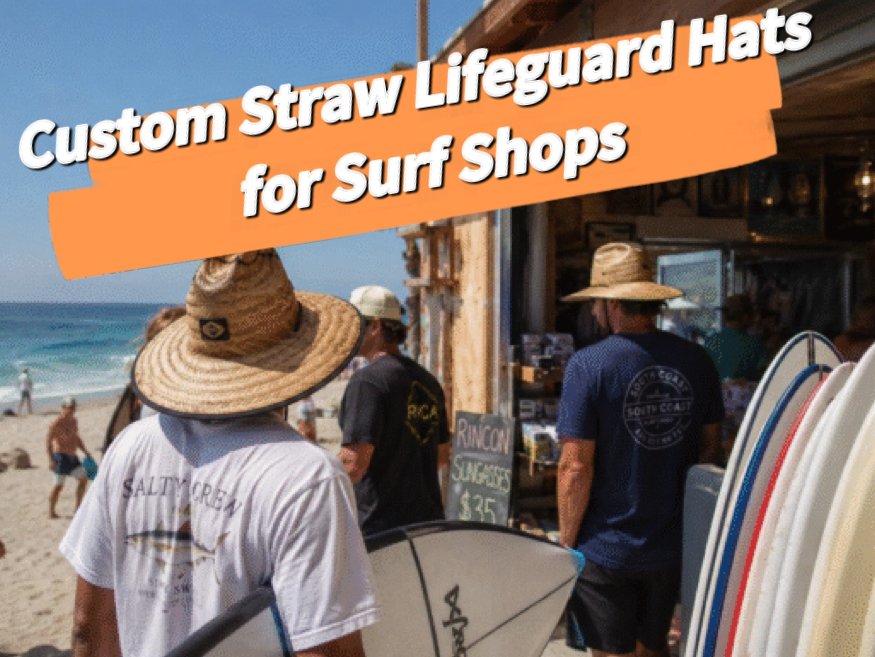 Custom straw lifeguard hat for surf shops, beach retail merch and surf staff branding.jpg